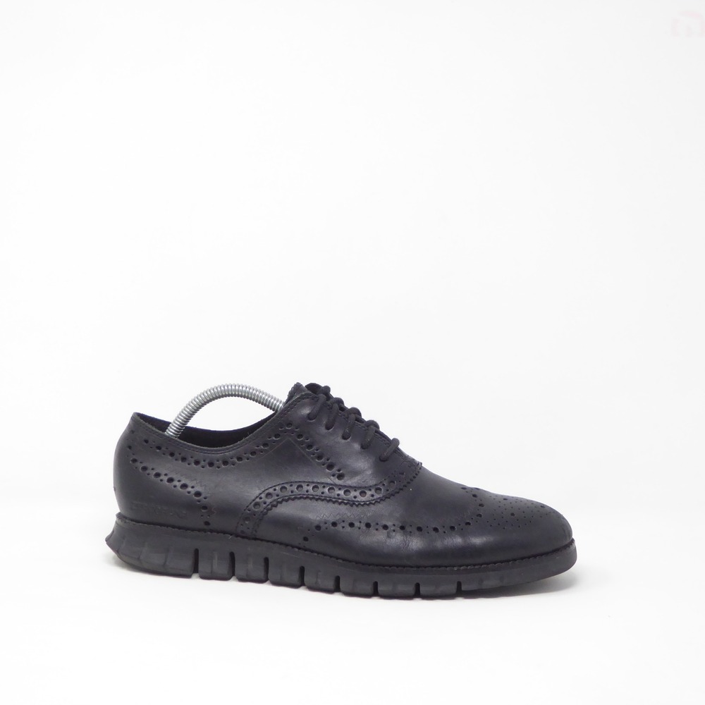 Cole Haan Mens Zerogrand Wingtip Oxford Shoes Black Leather C20719 Size 9.5
